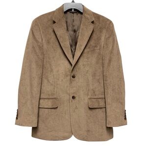 JOE Joseph Abboud Velvet Blazer Sport Coat Jacket 38R Taupe Two-Button Mens
